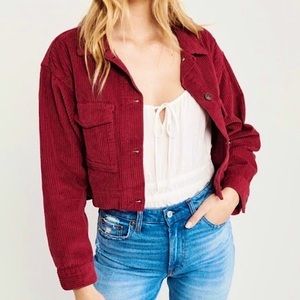 ABERCROMBIE Cropped Trucker Corduroy Jacket